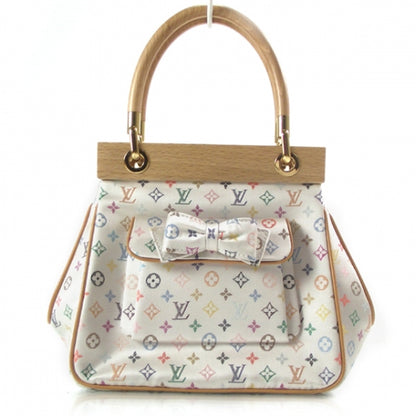 Louis Vuitton Silk Satin Monogram Multicolor Abelia White 1 of 8