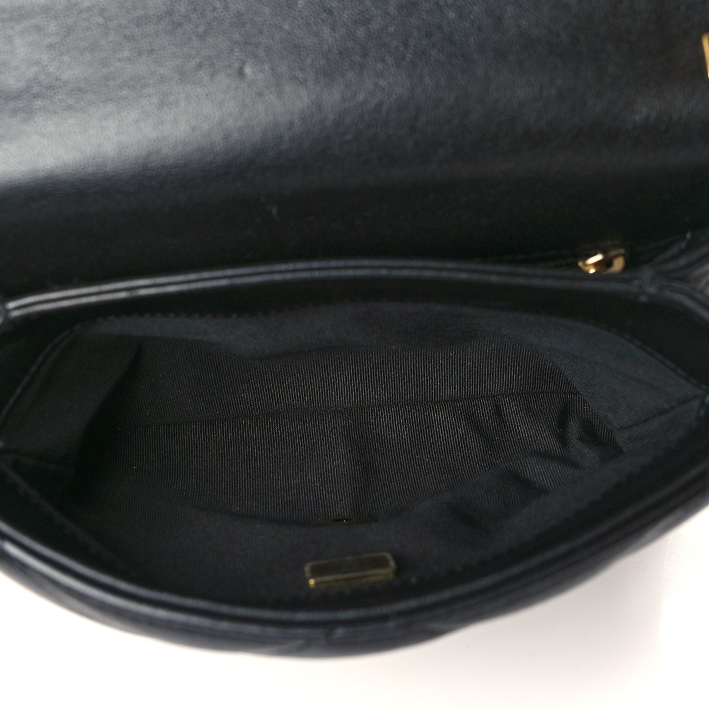 Lambskin Quilted Small Chain Top Handle Flap Black