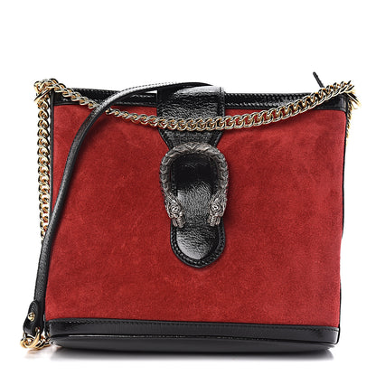Gucci Suede Patent Medium Dionysus Bucket Bag Red 1 of 13