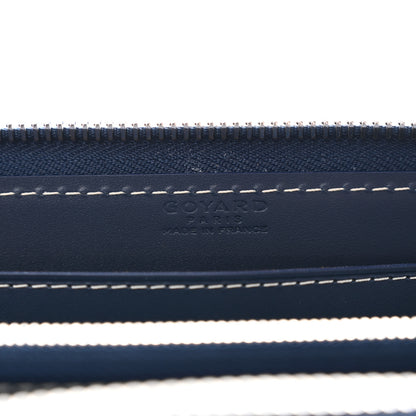 Goyard Goyardine Matignon Zip Around GM Wallet Navy 6 of 10