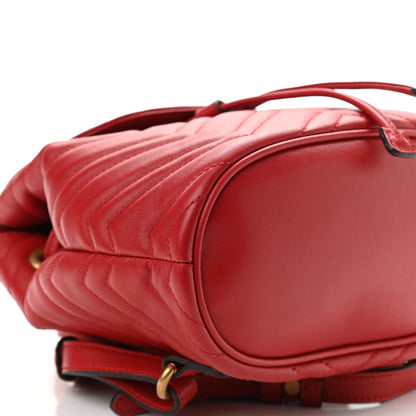 Gucci Calfskin Matelasse GG Marmont Flap Backpack Hibiscus Red 10 of 11