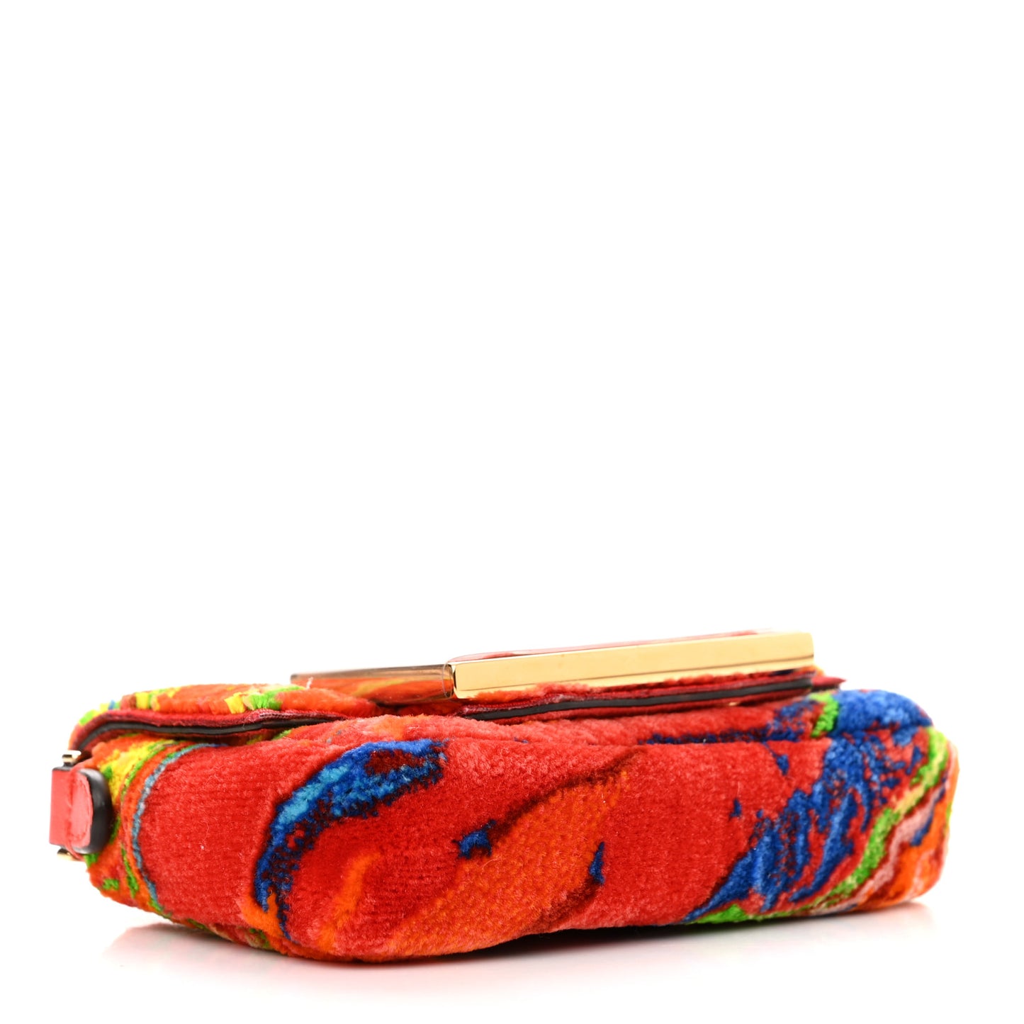 Velvet Marble Nano Maxi Buckle Baguette Charm Rosso Multicolor