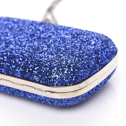 Alexander McQueen PVC Glitter Queen and King Skull Box Chain Clutch North Blue 10 of 10
