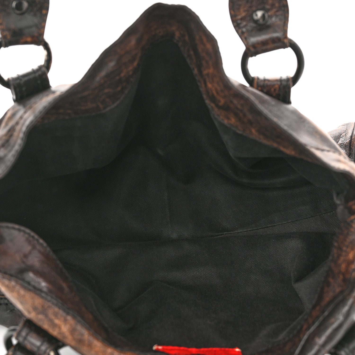 Valentino Garavani Distressed Calfskin VLogo Shoulder Bag Brown 5 of 25