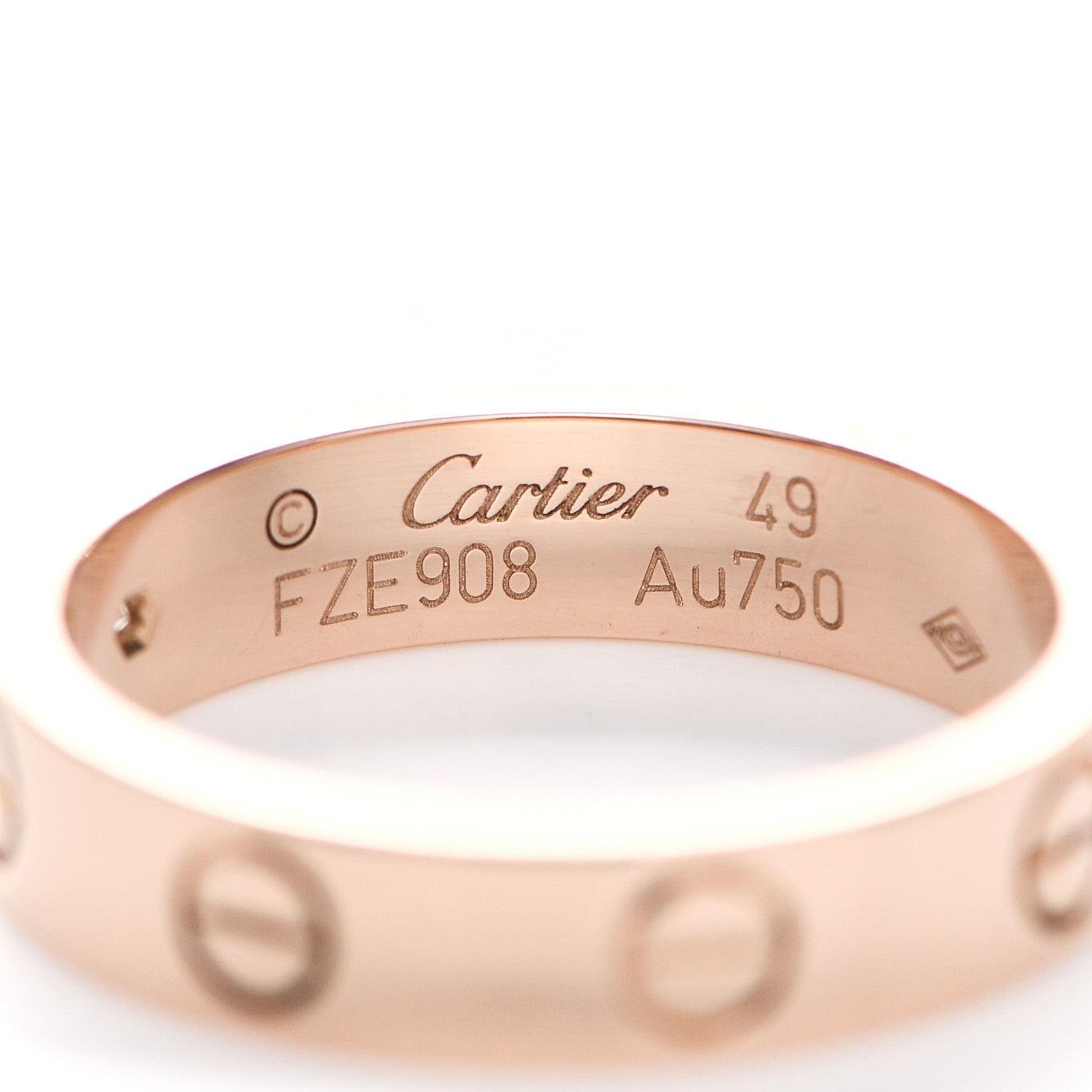 Cartier 18K Pink Gold Diamond 4mm LOVE Wedding Band Ring 49 4.75 4 of 6