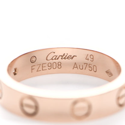 Cartier 18K Pink Gold Diamond 4mm LOVE Wedding Band Ring 49 4.75 4 of 6