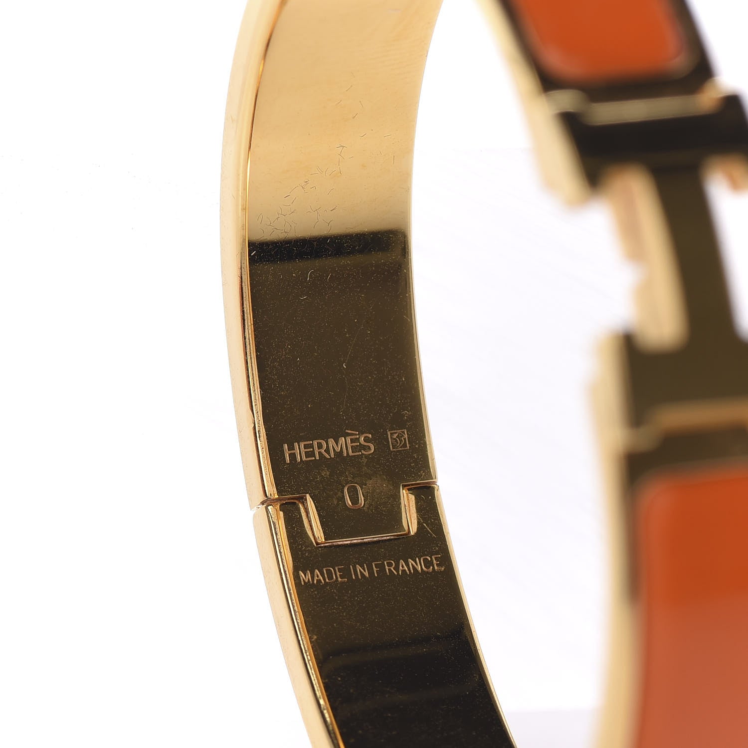 Hermes Enamel Narrow Clic Clac H Bracelet PM Orange 4 of 6