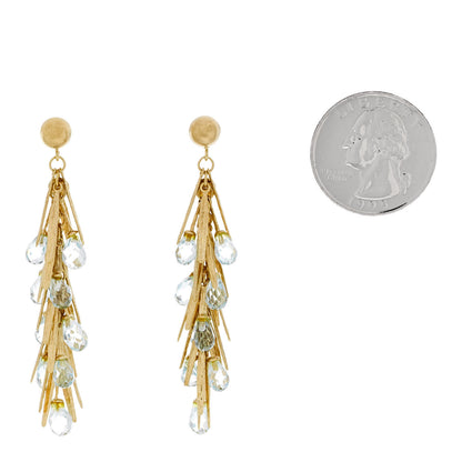 Roberto Coin 18K Yellow Gold Blue Topaz Drop Earrings 2 of 4