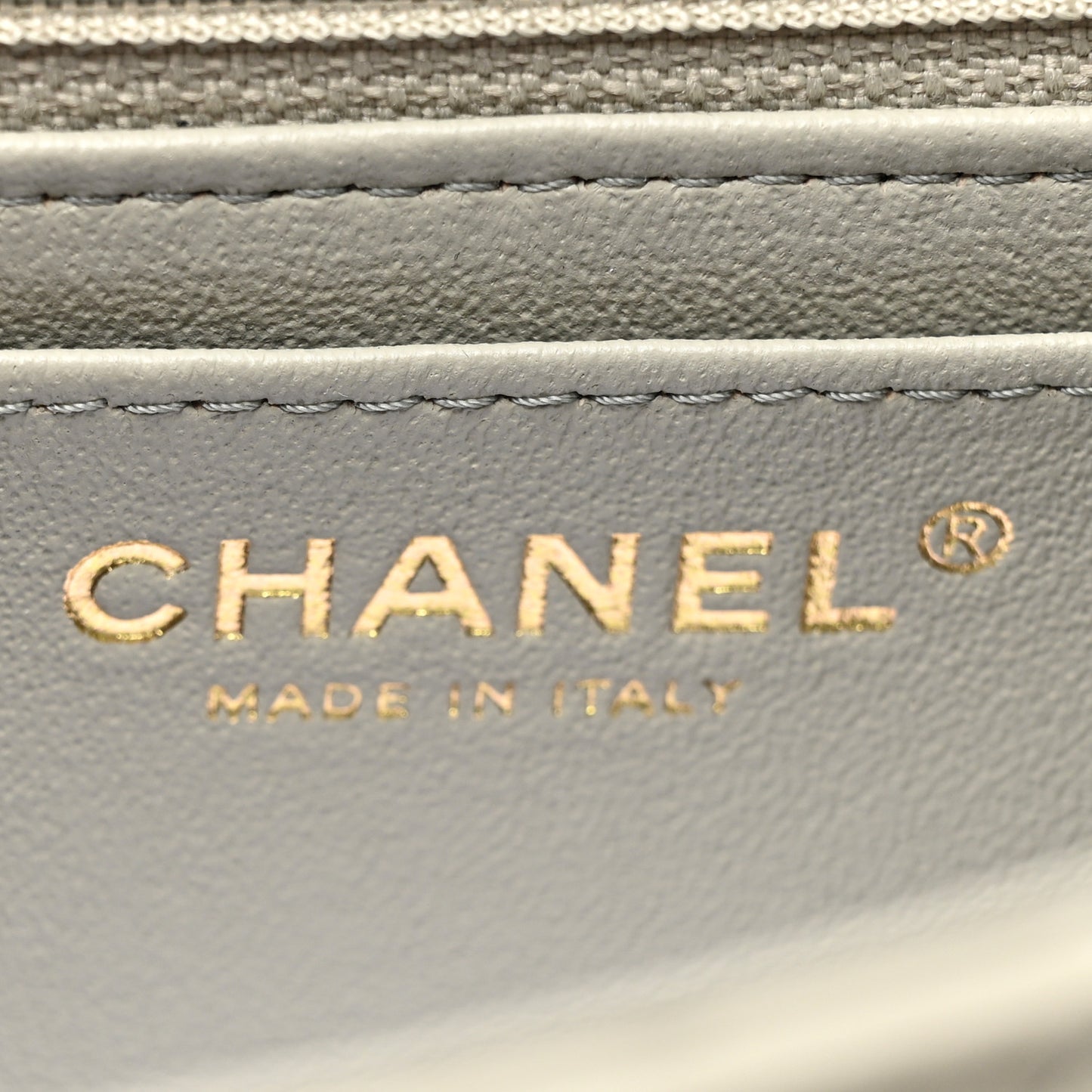 Lambskin Quilted Mini Rectangular Flap Grey