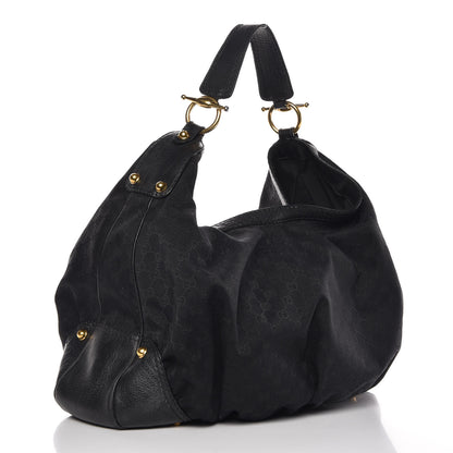 Gucci Monogram Large Jockey Hobo Black 3 of 11