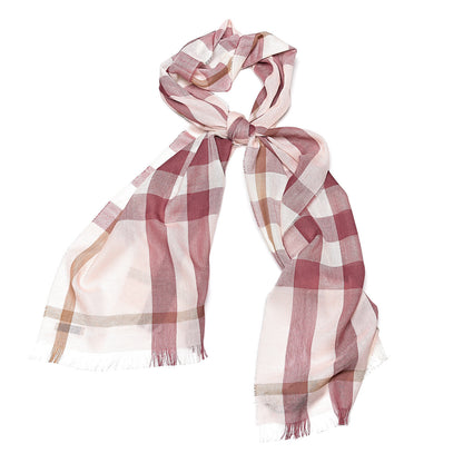 Burberry Wool Check Lightweight Scarf Chalk Pink 1 of 5