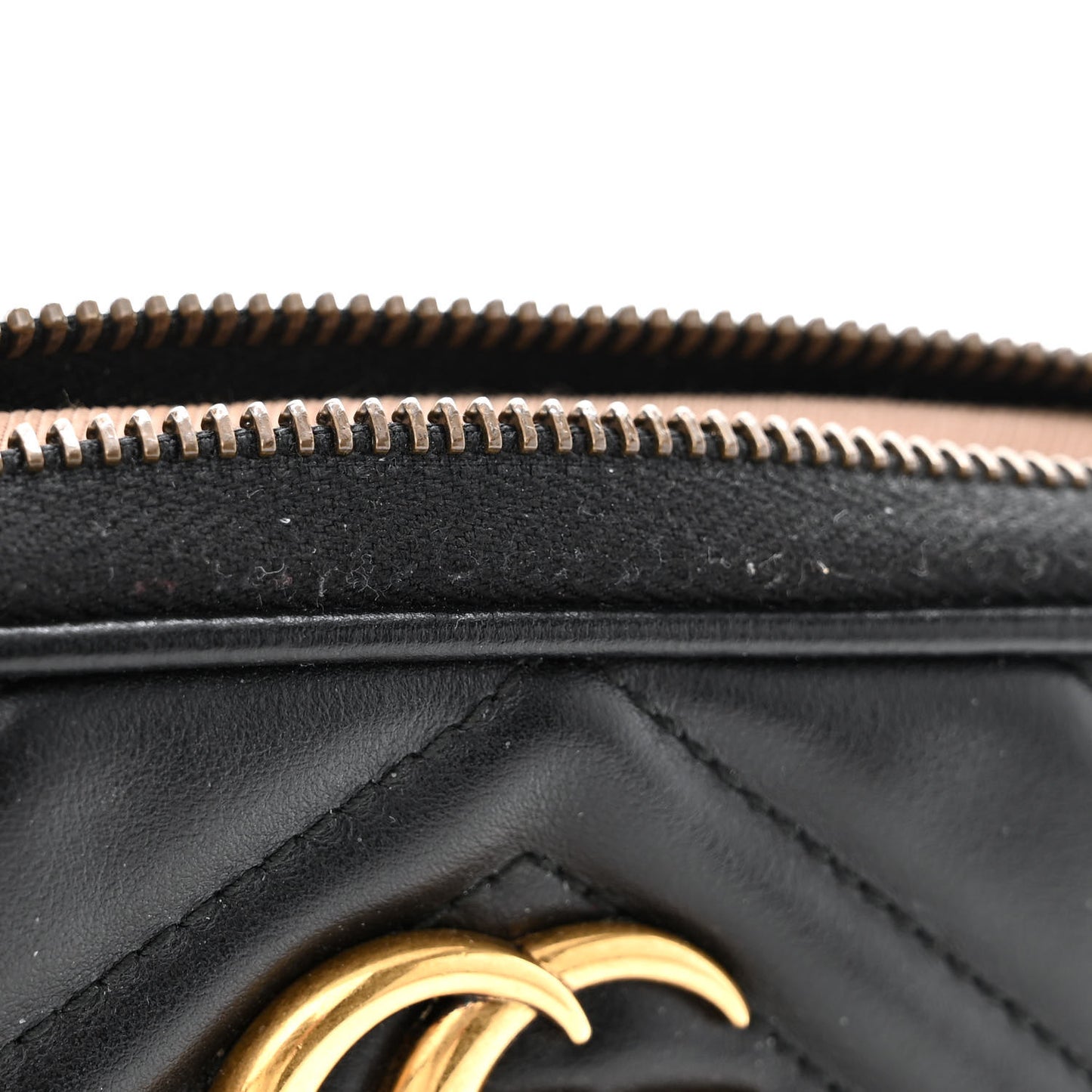 Calfskin Matelasse Mini GG Marmont Chain Crossbody Bag Black