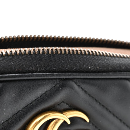 Gucci Calfskin Matelasse Mini GG Marmont Chain Crossbody Bag Black 11 of 12