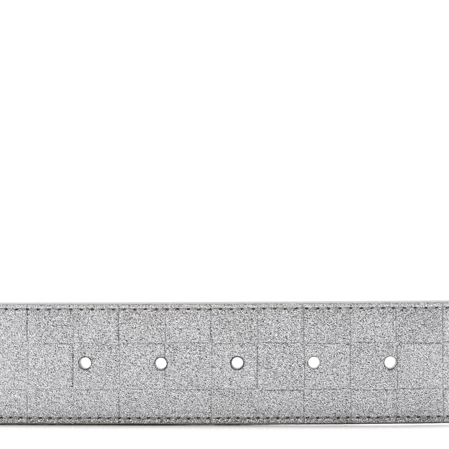 Damier Glitter Calfskin 40mm LV Pyramide Belt 110 44 Silver