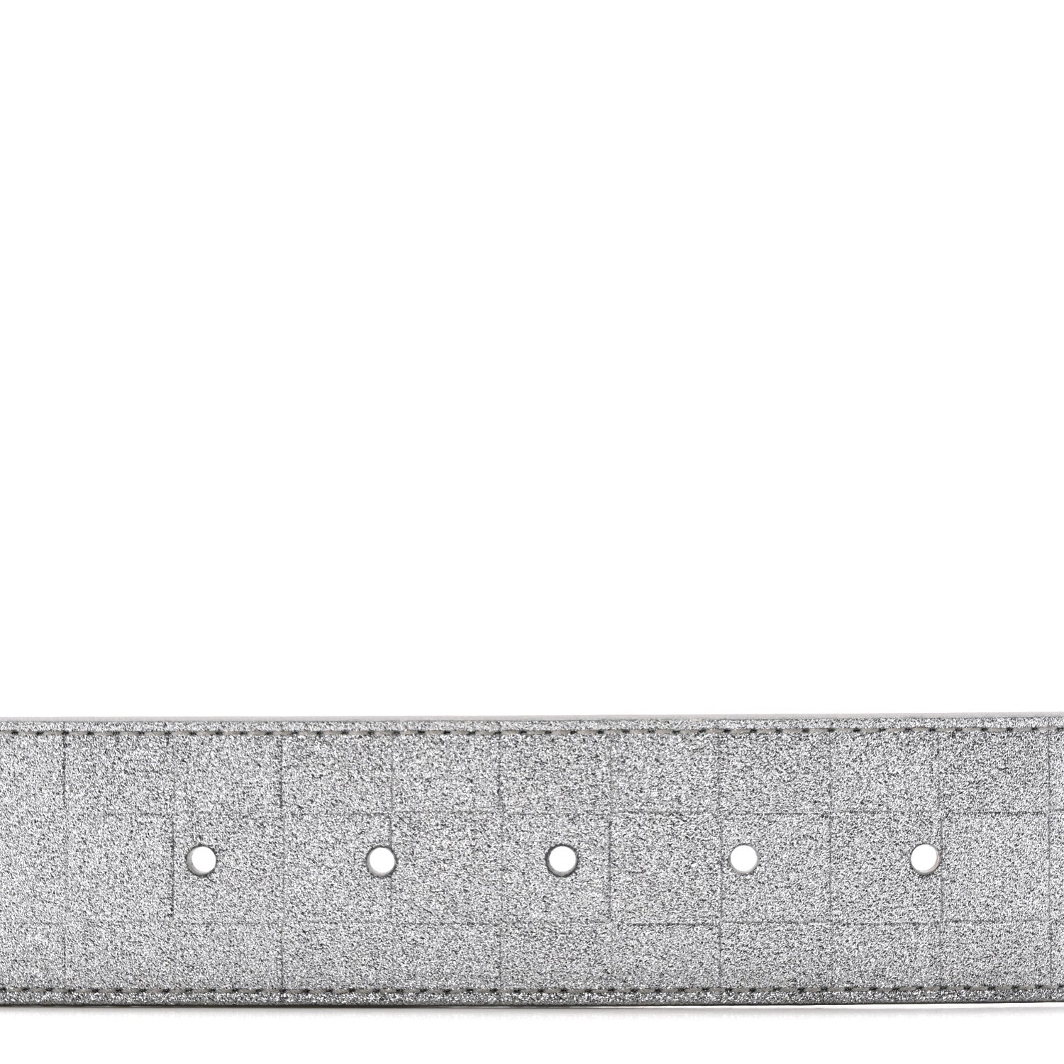 Louis Vuitton Damier Glitter Calfskin 40mm LV Pyramide Belt 110 44 Silver 3 of 6
