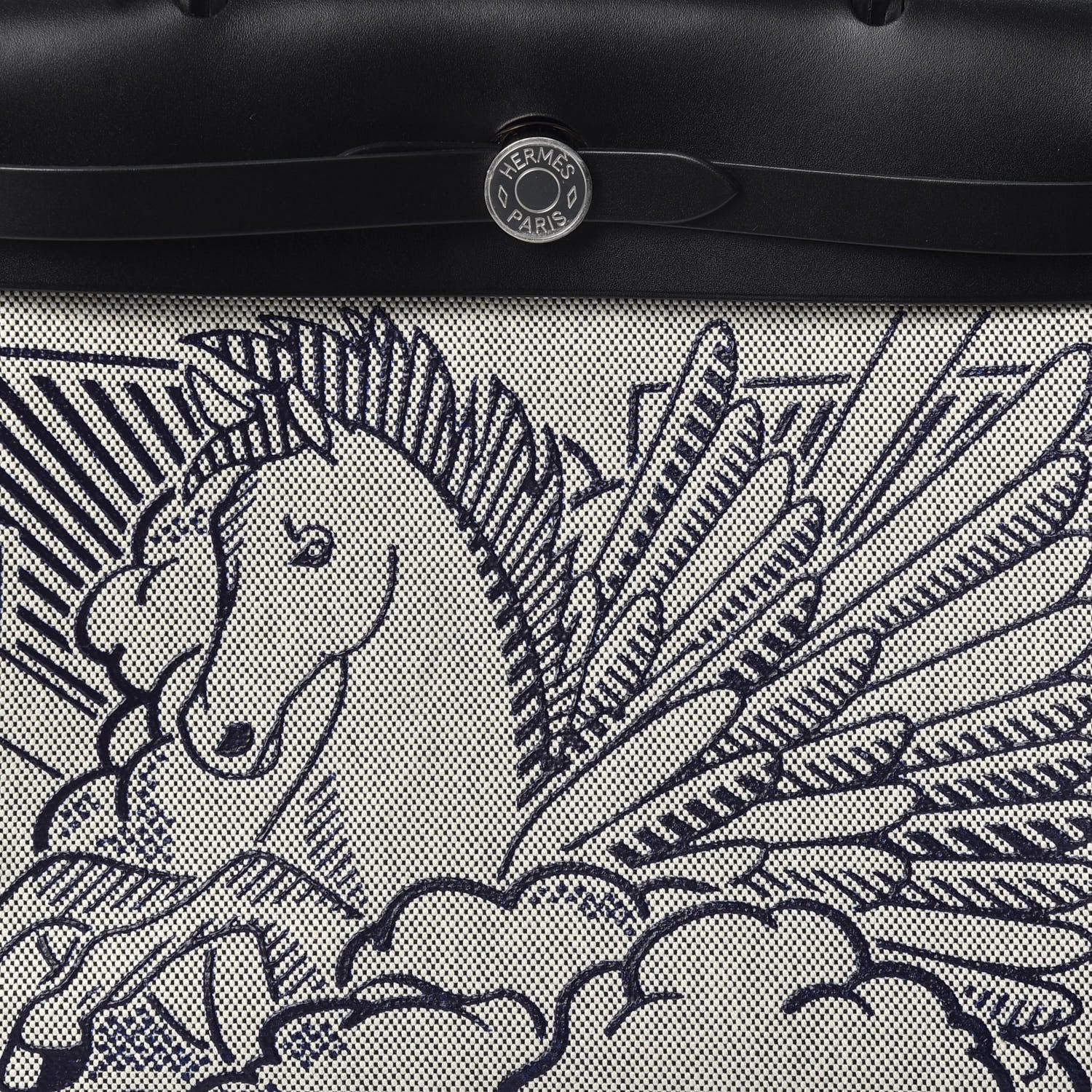 Hermes Vache Hunter Toile Pegase Pop Herbag Zip Retourne 31 PM Bleu Indigo 8 of 9