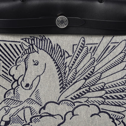 Hermes Vache Hunter Toile Pegase Pop Herbag Zip Retourne 31 PM Bleu Indigo 8 of 9