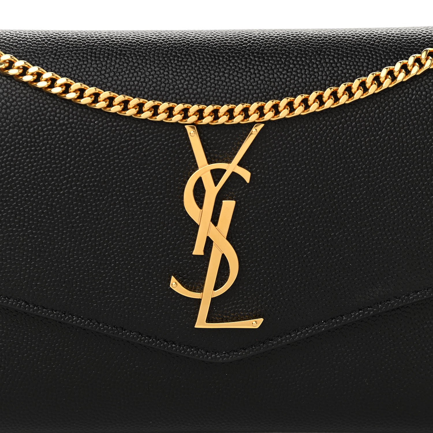 Saint Laurent Grain De Poudre Uptown Chain Wallet Black 8 of 11