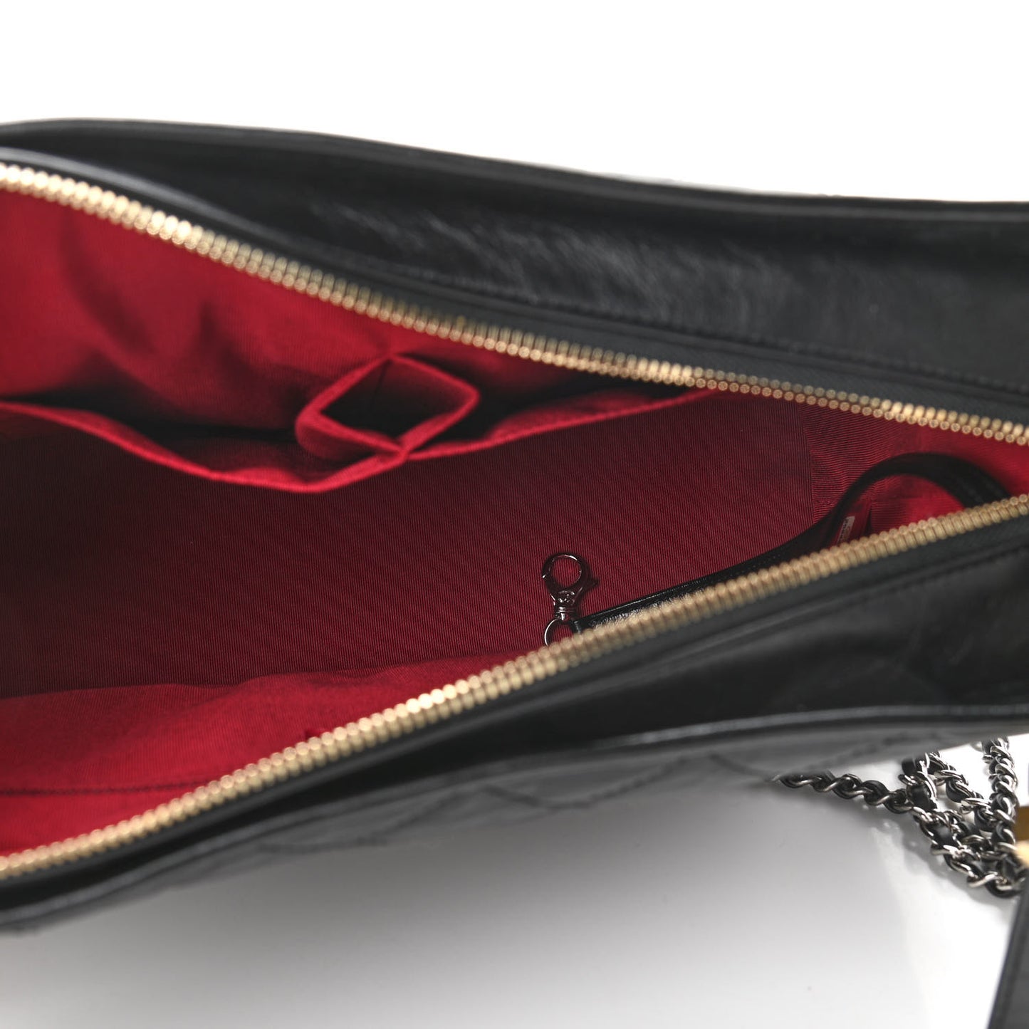 Aged Calfskin Quilted Medium Gabrielle Hobo Black