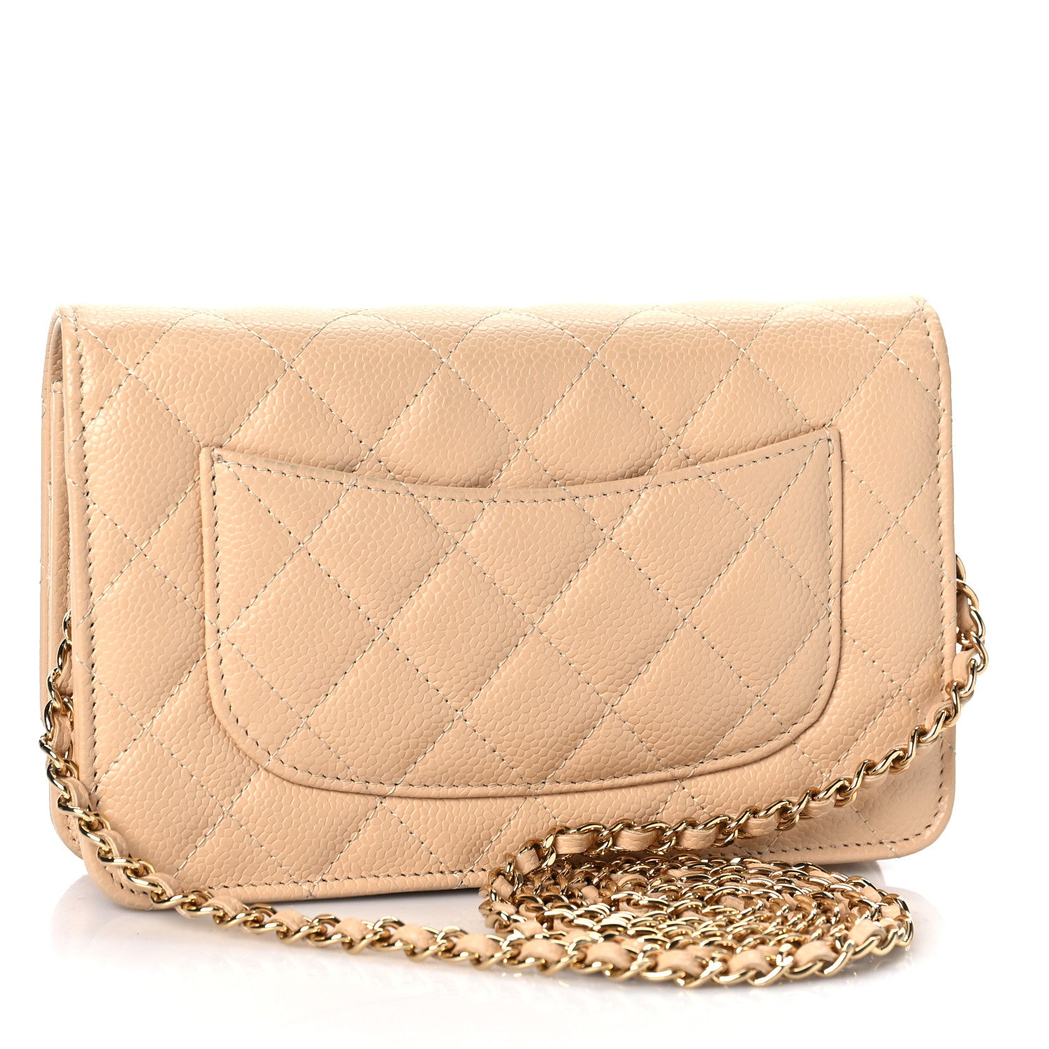 Chanel Caviar Quilted Wallet On Chain WOC Beige 3 of 11