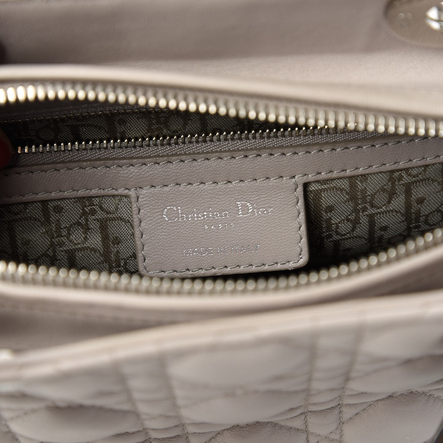 Lambskin Cannage Medium Lady Dior Grey