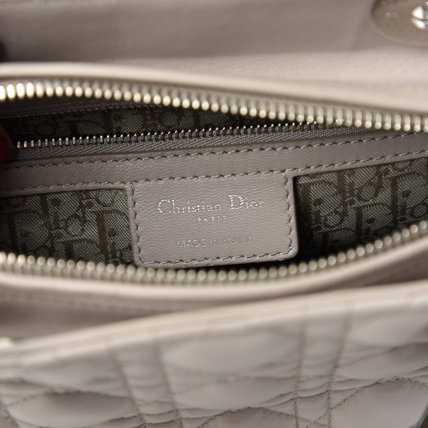 Christian Dior Lambskin Cannage Medium Lady Dior Grey 8 of 10