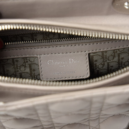 Christian Dior Lambskin Cannage Medium Lady Dior Grey 8 of 10