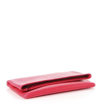 Saint Laurent Smooth Calfskin Letters Fold-Over Clutch Fuchsia 4 of 10