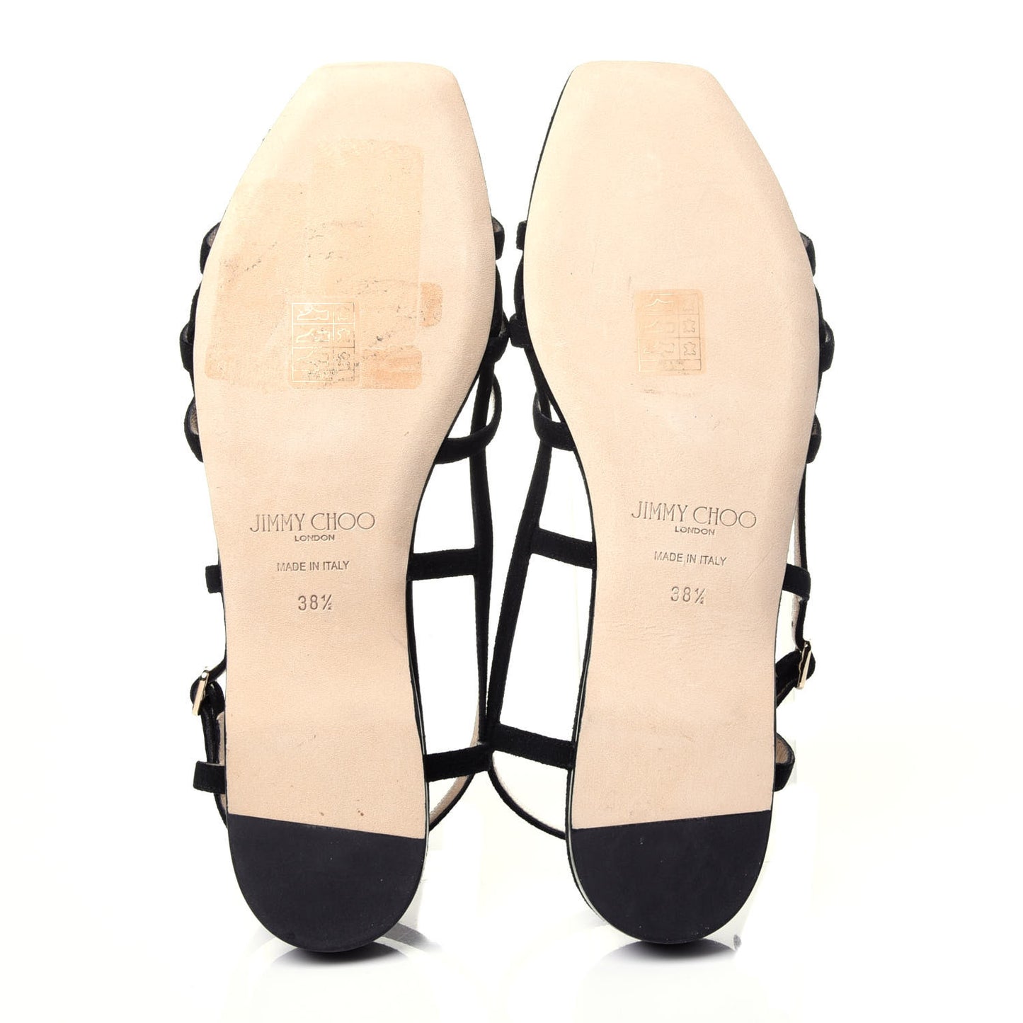 Suede Arien Cage Slingback Sandals 38.5 Black