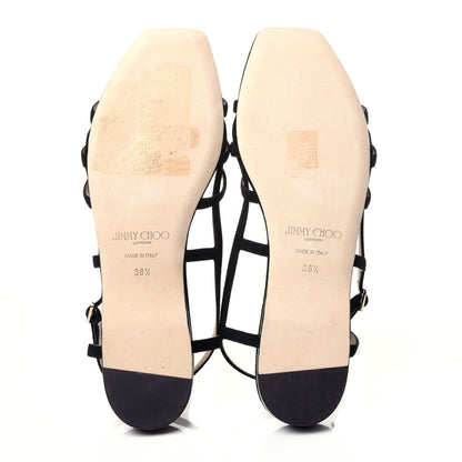Jimmy Choo Suede Arien Cage Slingback Sandals 38.5 Black 7 of 10