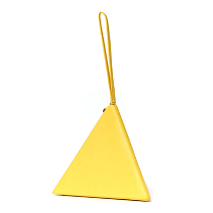 Saint Laurent Lambskin Pyramid Clutch Yellow 2 of 4