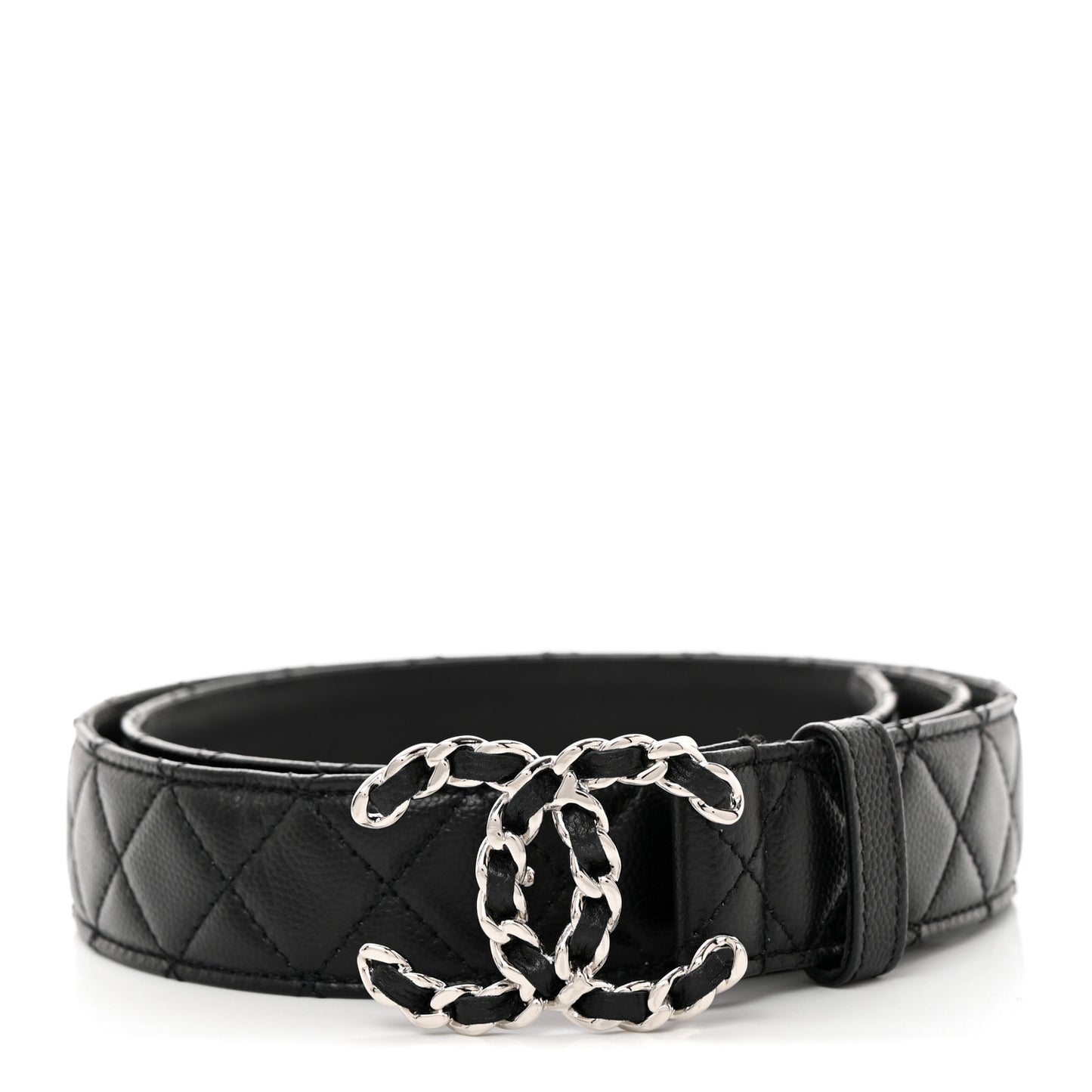 Caviar Quilted CC Chain Belt 95 38 Black