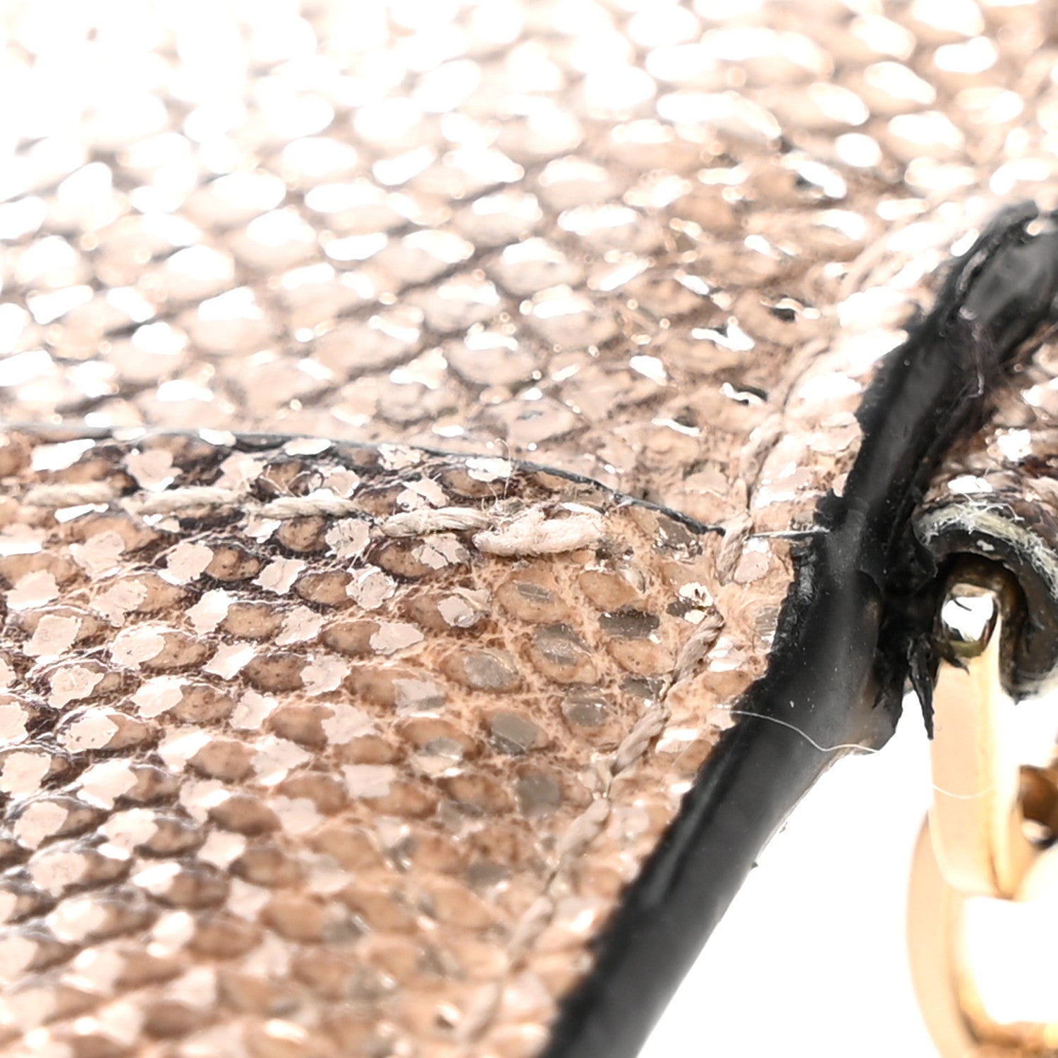 Bulgari Metallic Karung Calfskin Serpenti Forever Card Holder Wallet Beige 11 of 13