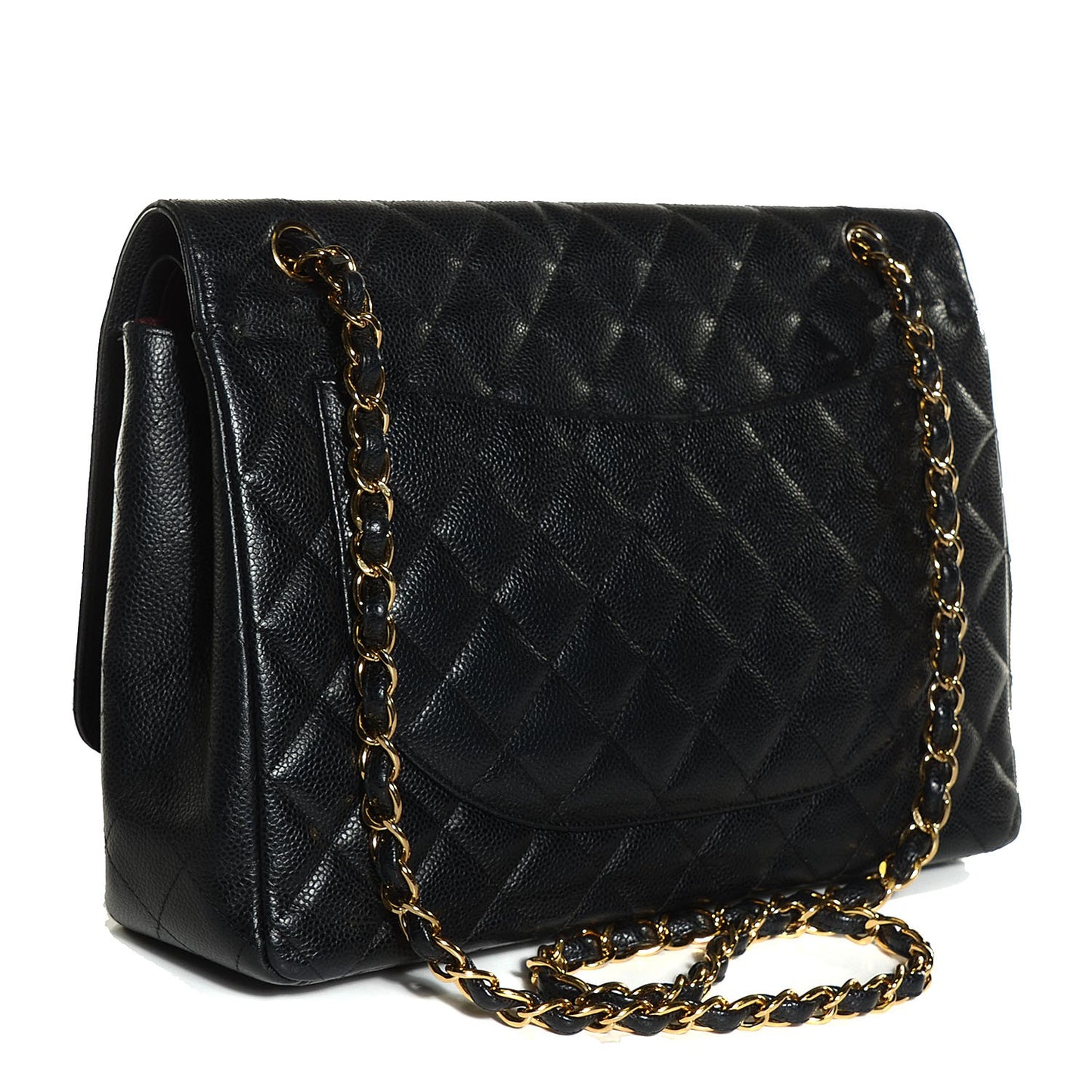 Caviar Quilted Maxi Double Flap Black