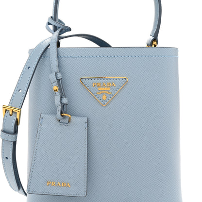 Prada Saffiano Cuir Calfskin Small Panier Bucket Bag Astrale 8 of 10