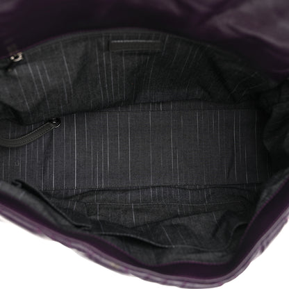 Chanel Lambskin In And Out XL Maxi Flap Dark Purple 5 of 11