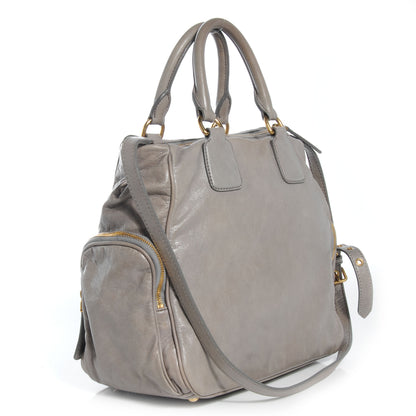 Miu Miu Vitello Lux Leather Large Bag Gray 3 of 9