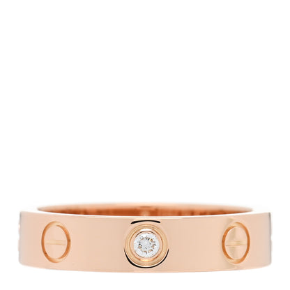 Cartier 18K Pink Gold Diamond 4mm LOVE Wedding Band Ring 48 4.5 1 of 4