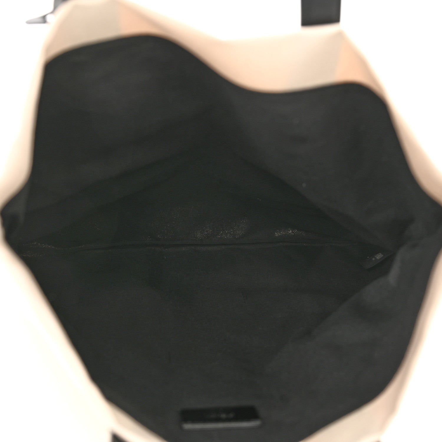 Fendi Canvas Vitello Grace Logo Flat Shopping Tote Grezzo Black 5 of 10