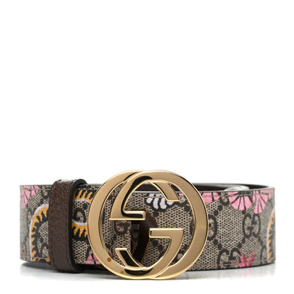 Gucci GG Supreme Monogram Bengal Interlocking G Belt 85 34 Beige Pink 1 of 3
