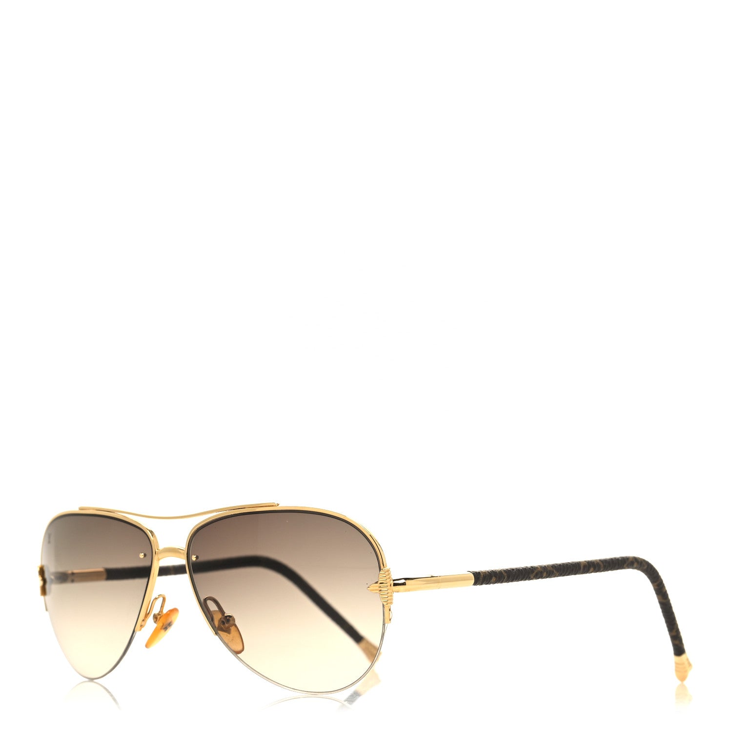 Louis Vuitton Monogram Petite Viola Pilote Aviator Sunglasses Z0571U Brown 1 of 8