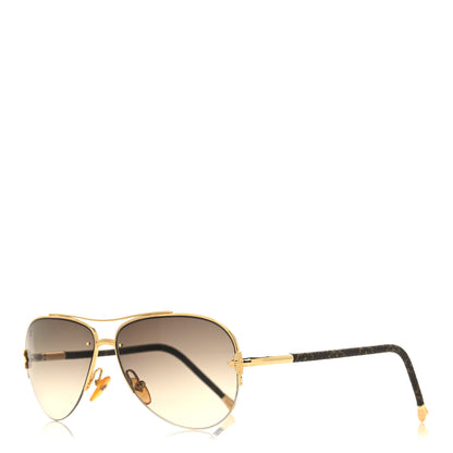 Louis Vuitton Monogram Petite Viola Pilote Aviator Sunglasses Z0571U Brown 1 of 8