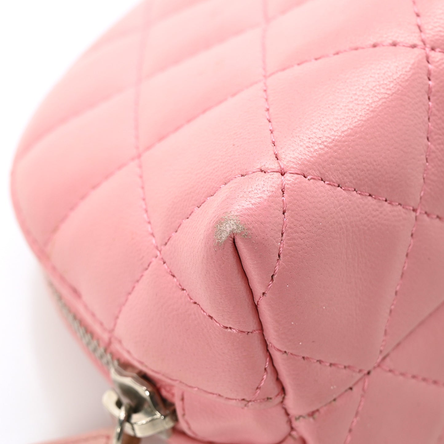 Calfskin Quilted Palette Cosmetic Case Pink