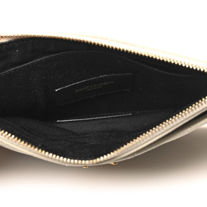 Saint Laurent Grain De Poudre Chevron Monogram Bill Pouch Crema Soft 5 of 11