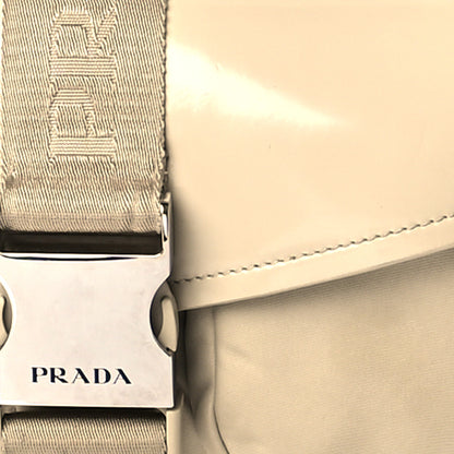 Prada Re-Nylon Spazzolato Double Pocket Buckle Shoulder Bag Deserto 12 of 15