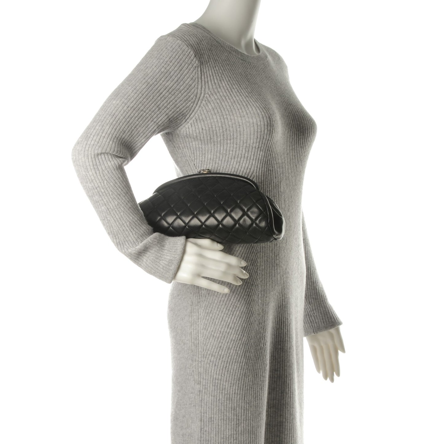 Lambskin Quilted Timeless Clutch Black