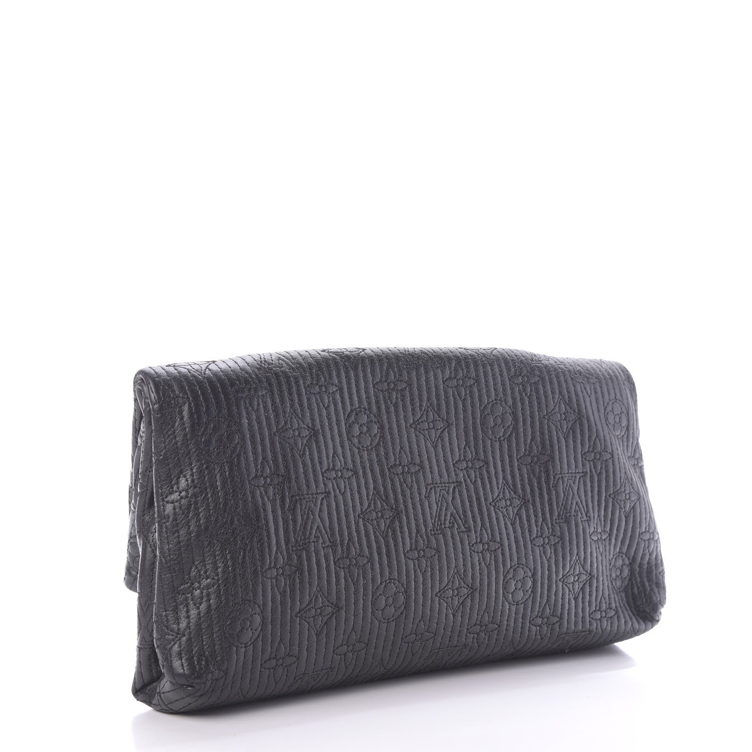 Louis Vuitton Calfskin Quilted Monogram Altair Clutch Black 3 of 10