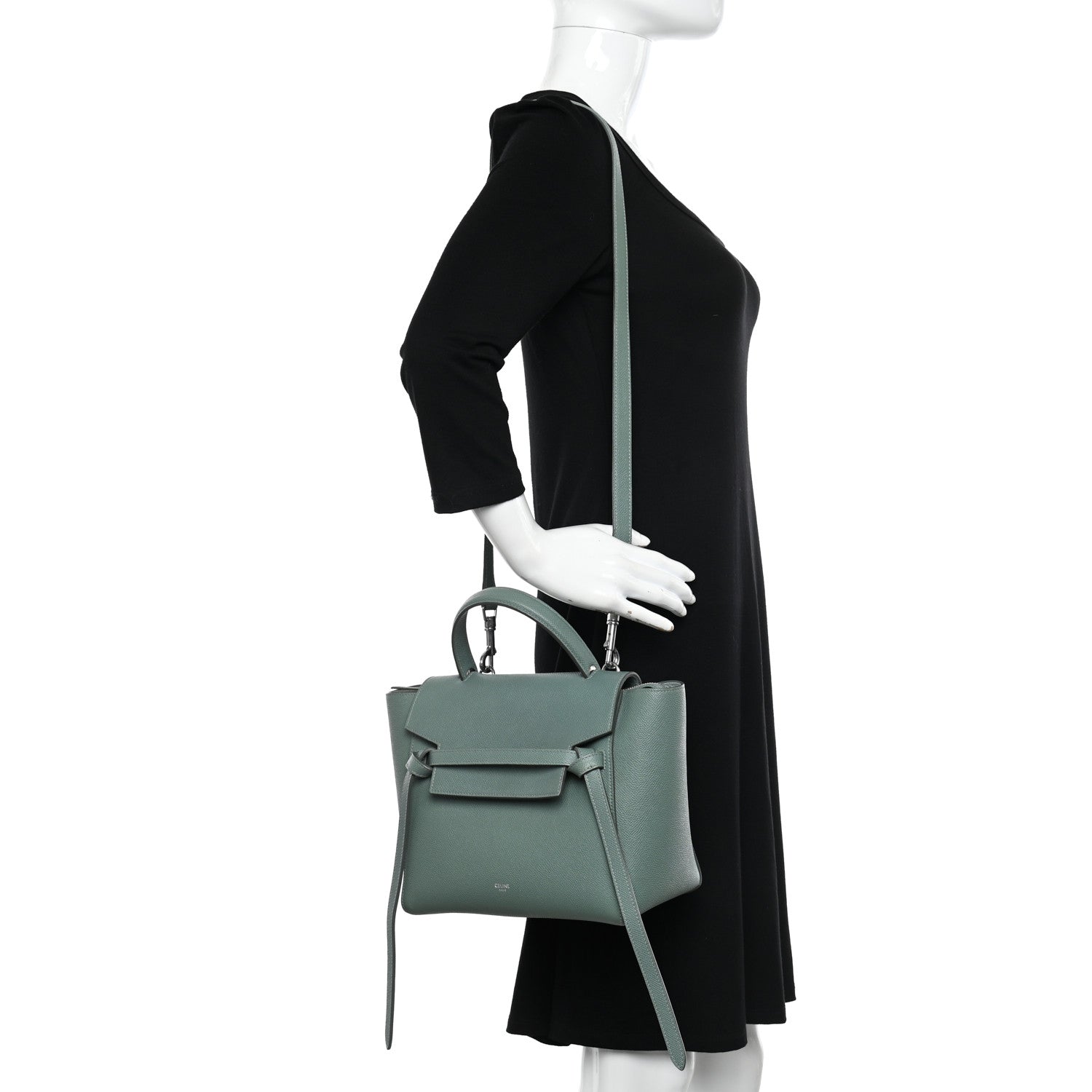 Celine Grained Calfskin Micro Belt Bag Celadon 2 of 9