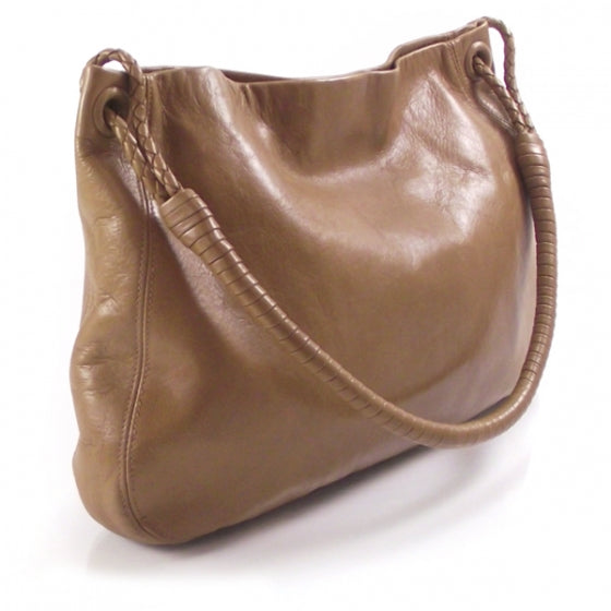 Leather Braided Handle Tote