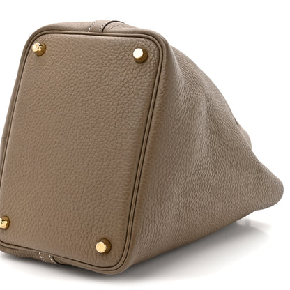 Hermes Taurillon Clemence Picotin Lock 18 PM Etoupe 9 of 10